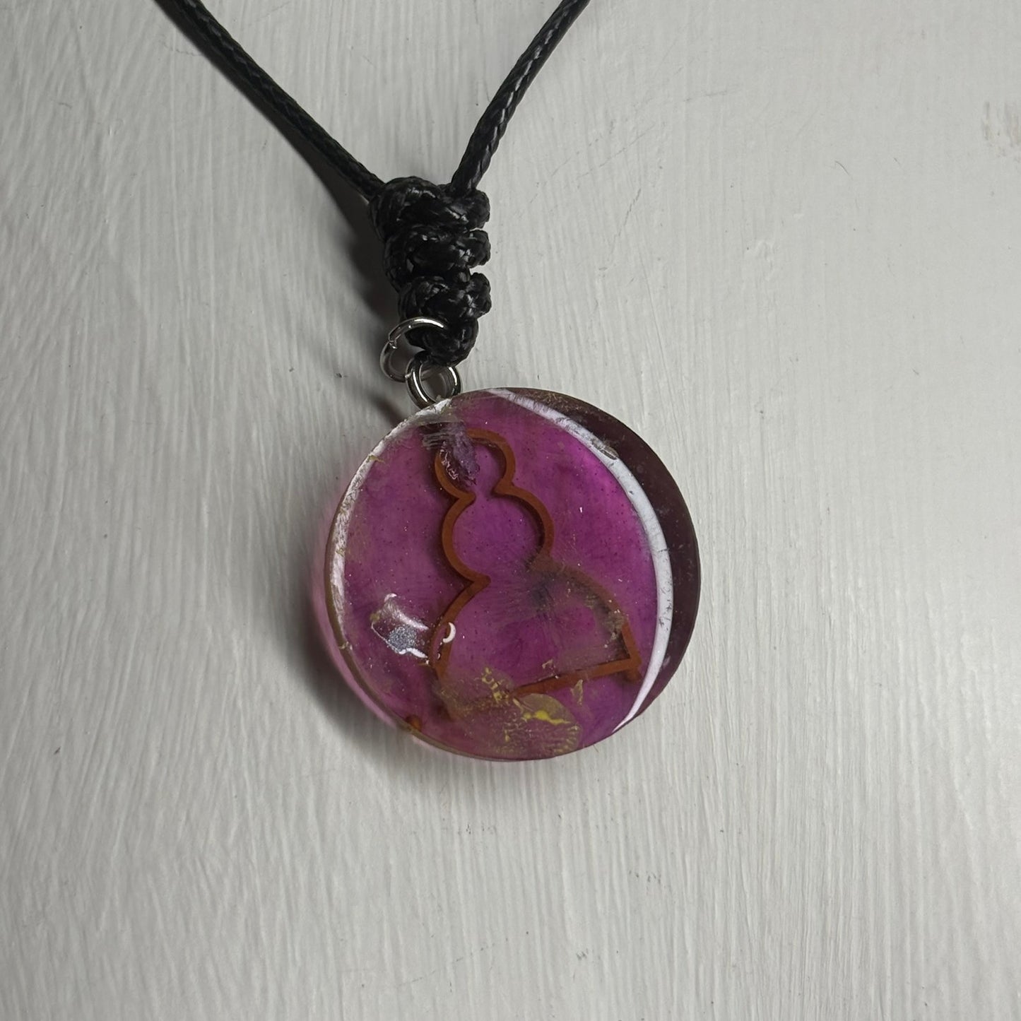 Translucent Purple Pawn - Handmade Resin Chess Necklace