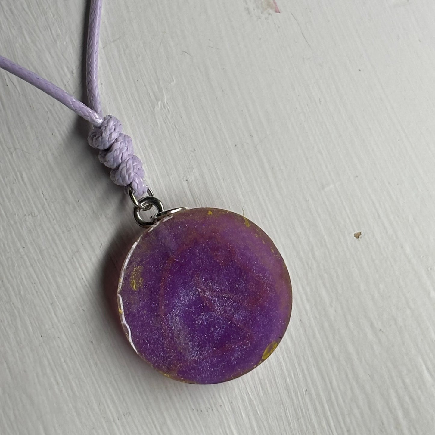 Purple & Gold Knight - Handmade Resin Chess Necklace