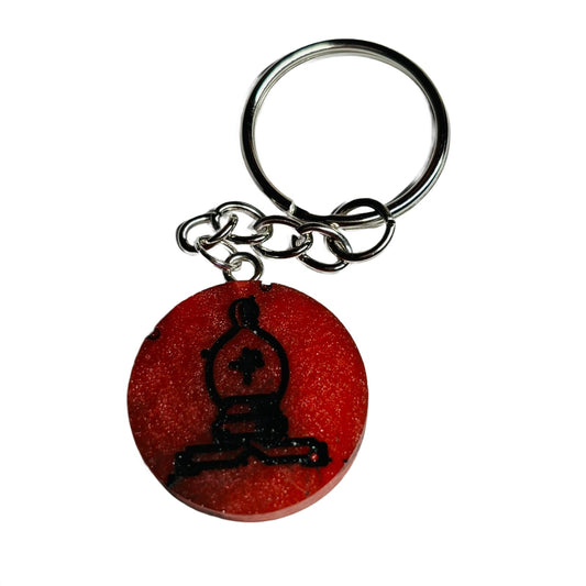 Solid Red Bishop - Handmade Resin Keychain