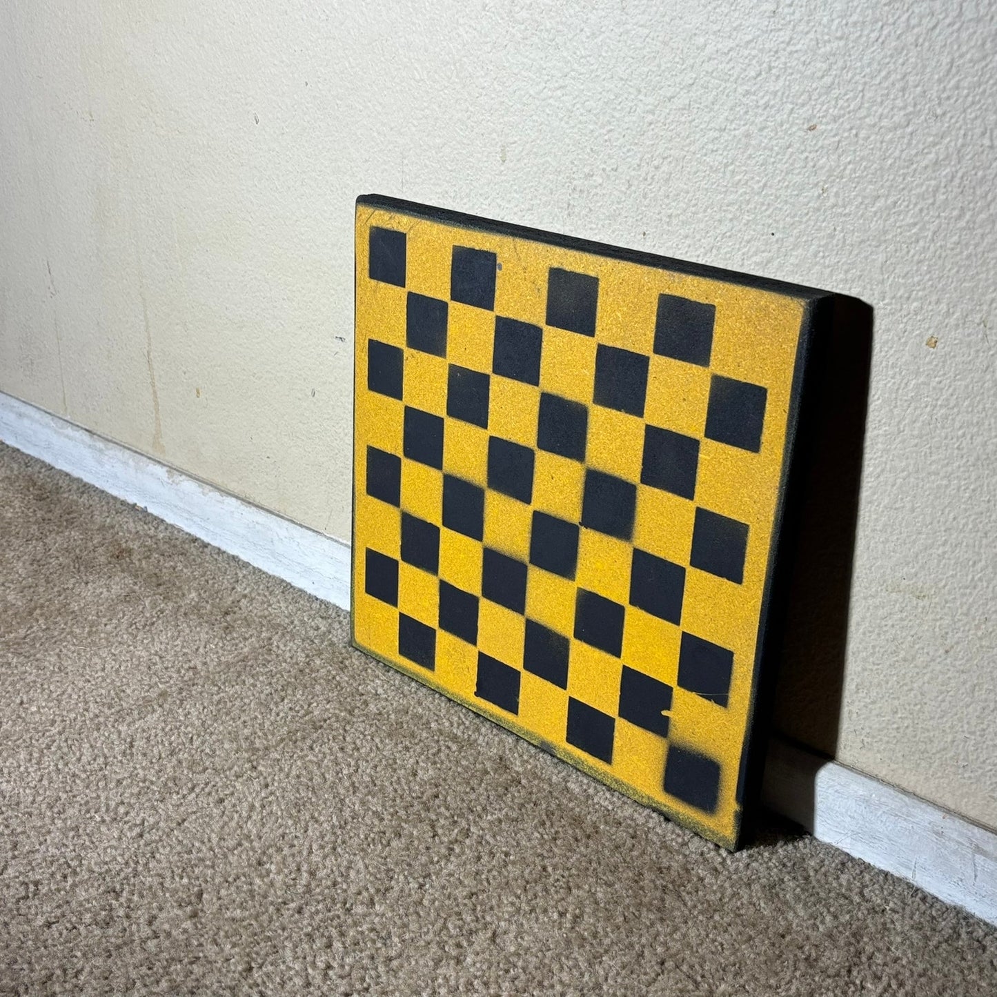 Yellow & Black - Painted Chess Board