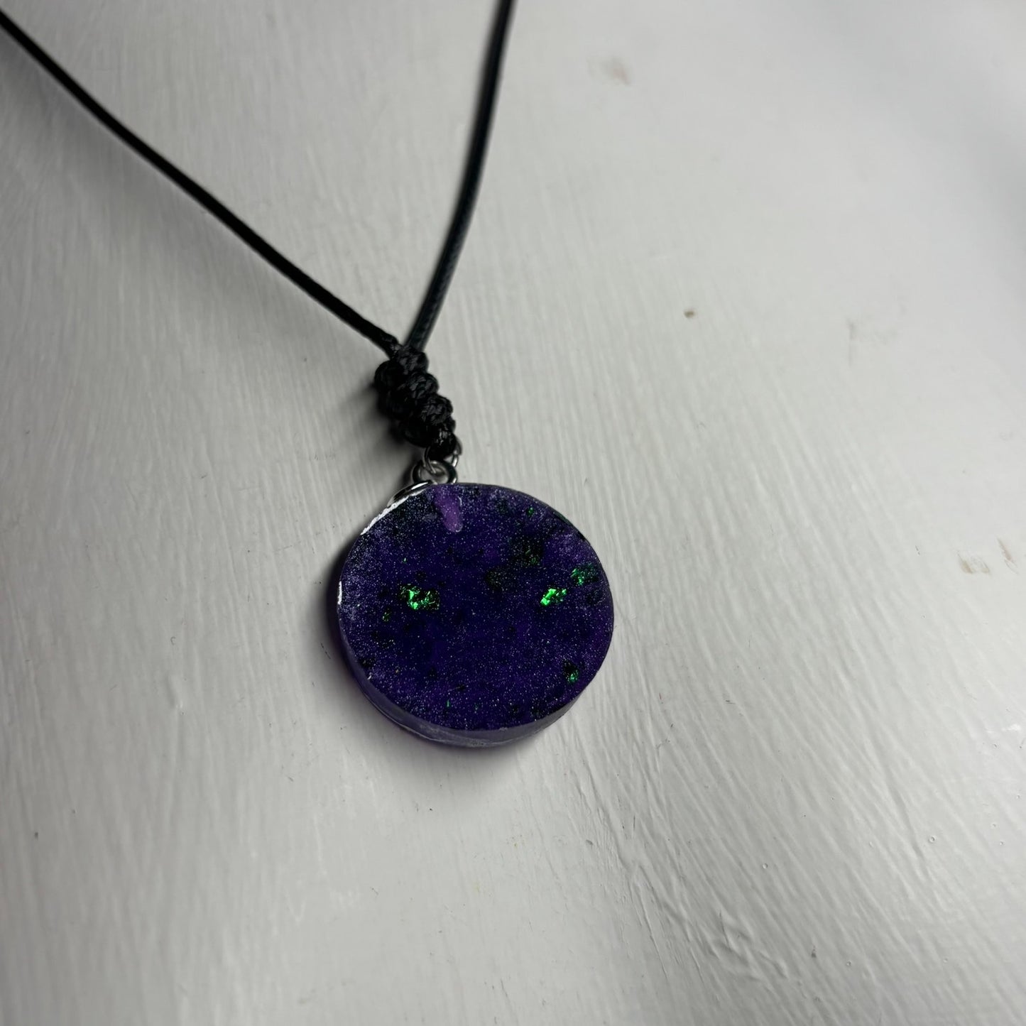 Purple Midnight Rook - Handmade Resin Chess Necklace