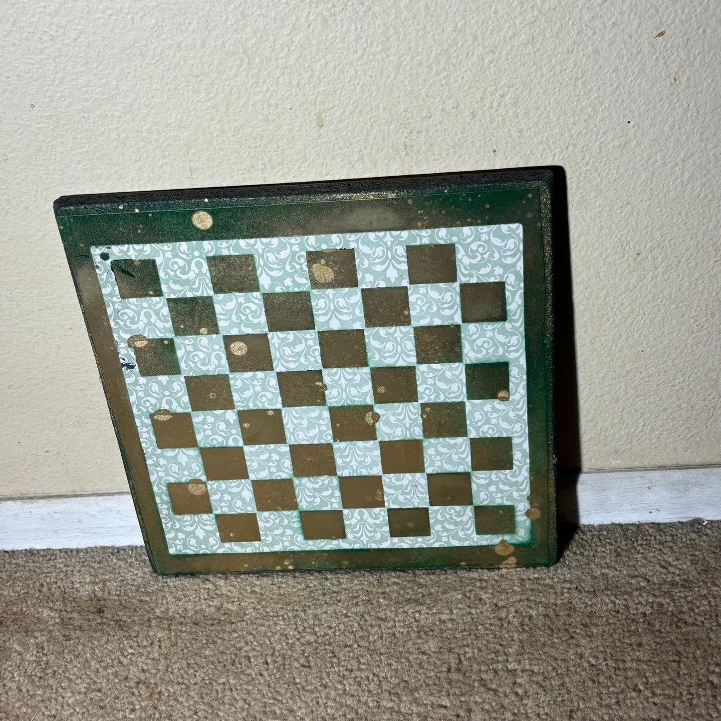 Golden Green - Scrapbook Chess Board