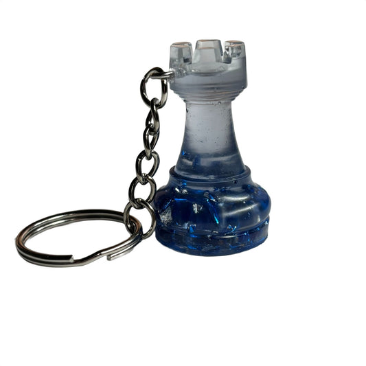 Blue Ice Rook - Handmade Resin Keychain
