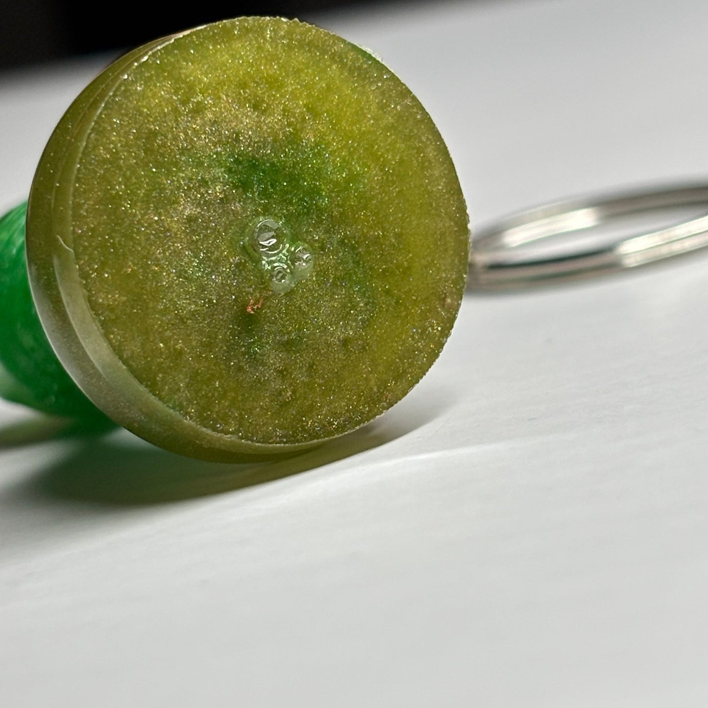 Cosmic Green Rook - Handmade Resin Keychain