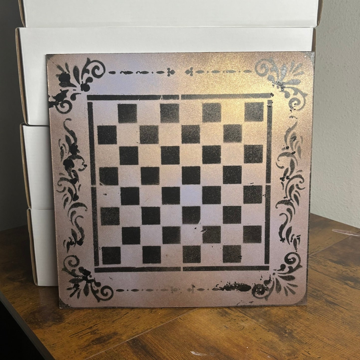 Bronze Gold - Painted Chess Board