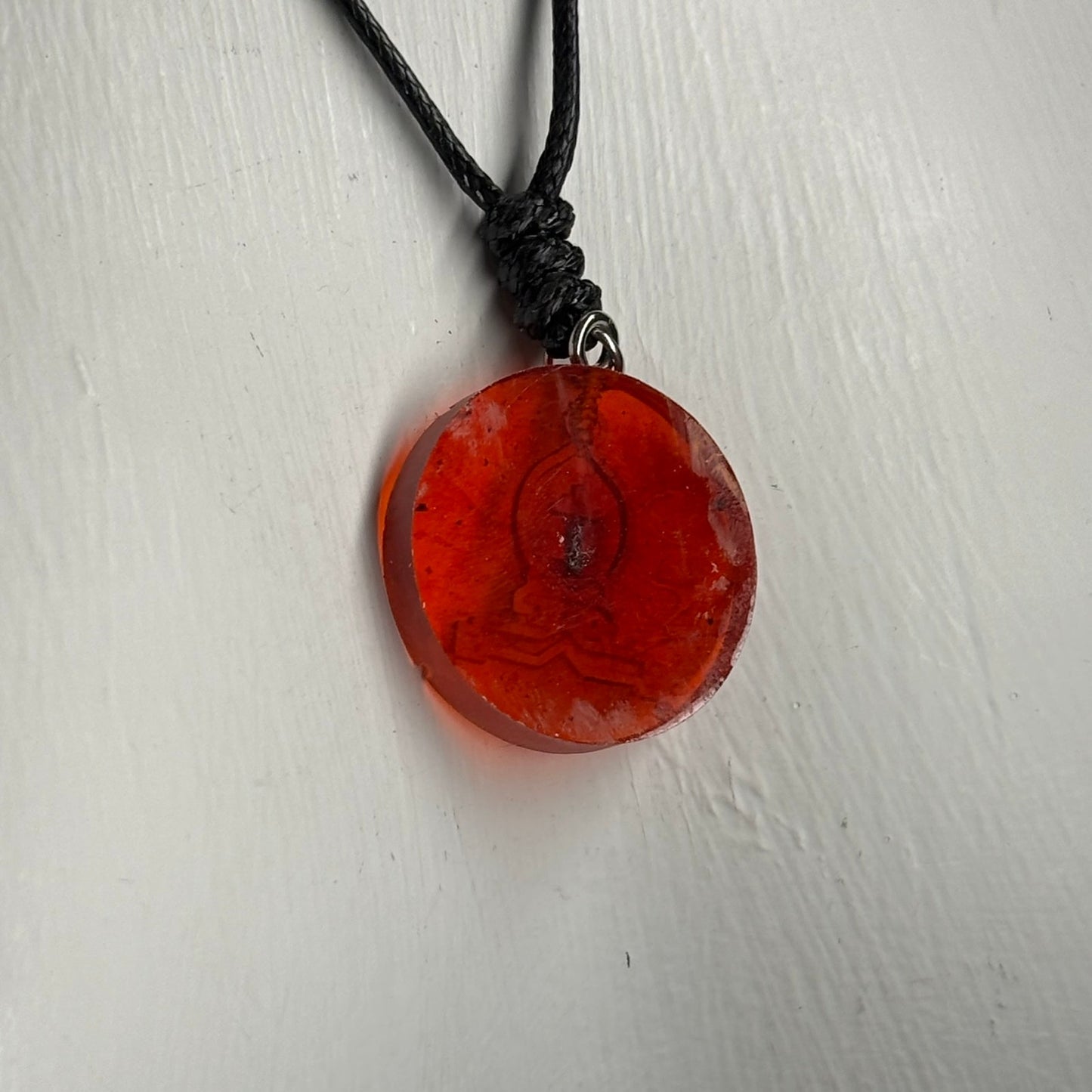 Fire Red Bishop - Handmade Resin Chess Necklace