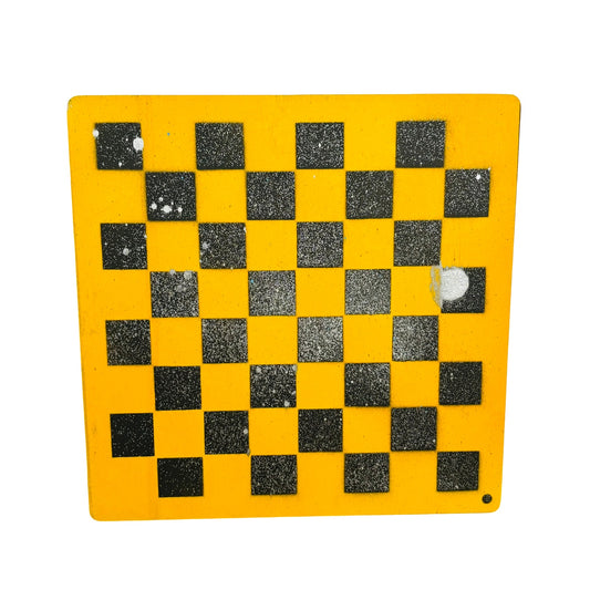 Yellow Black Chrome - Painted Thin Wooden Chess Board