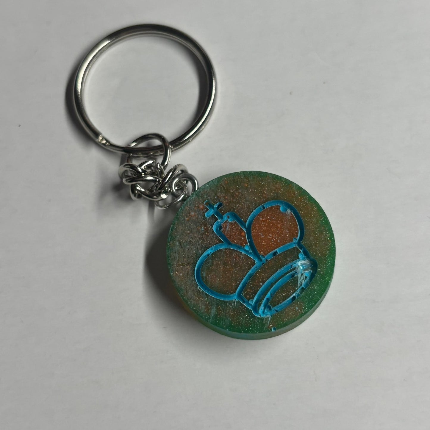 Blue/Green King - Handmade Resin Keychain
