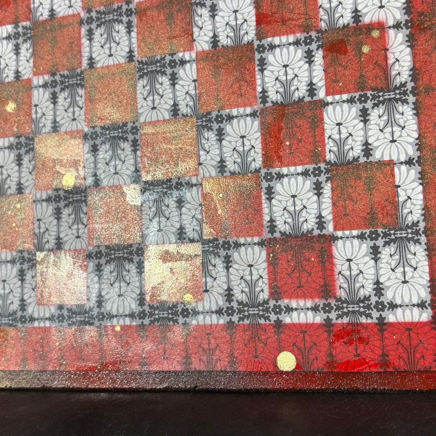 Vintage Red - Scrapbook Chess Board