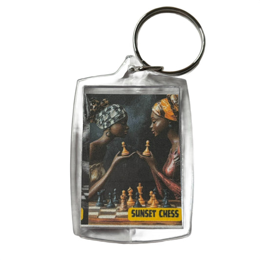 African Sisters - Chess  Photo Keychain