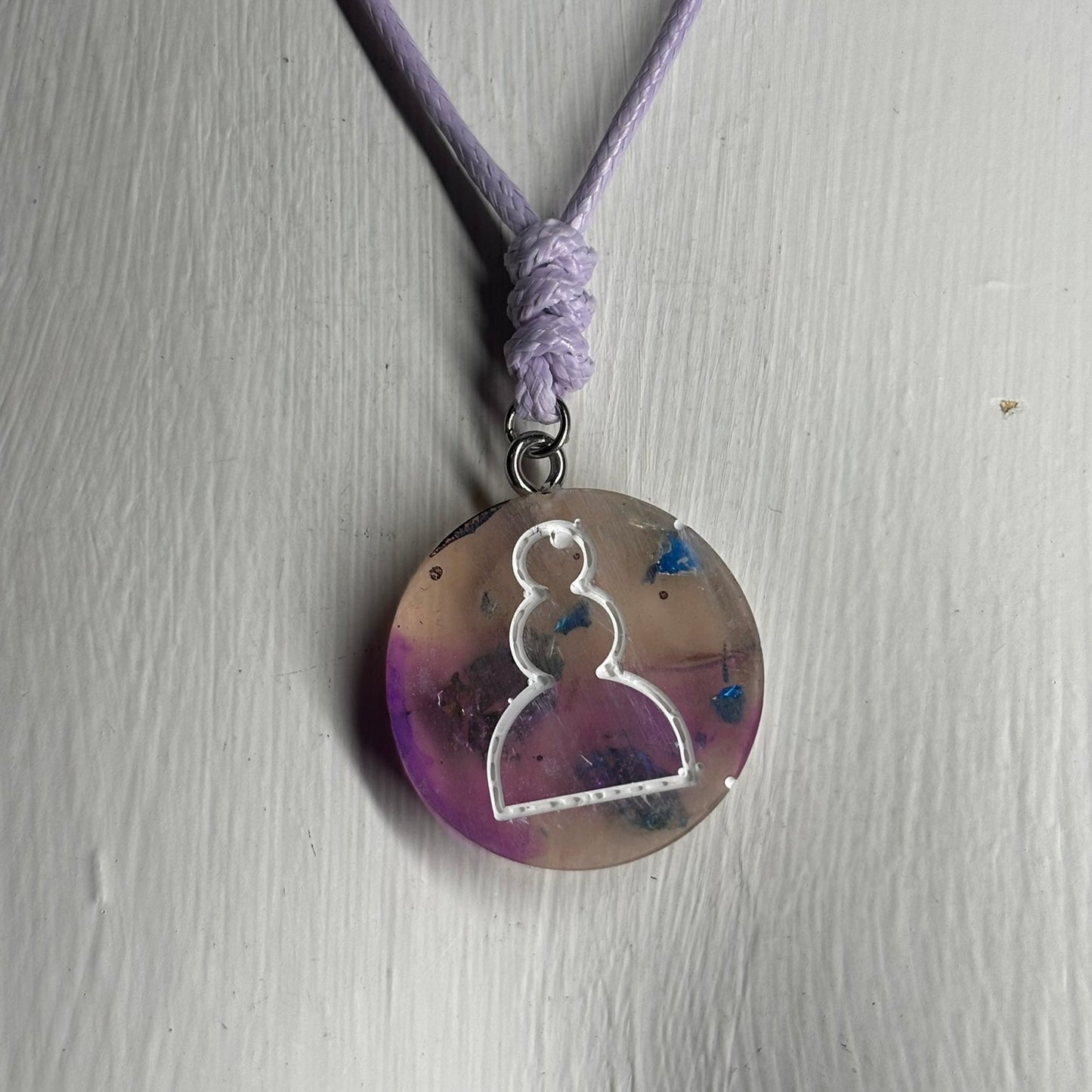 Purple Space Pawn - Handmade Resin Chess Necklace