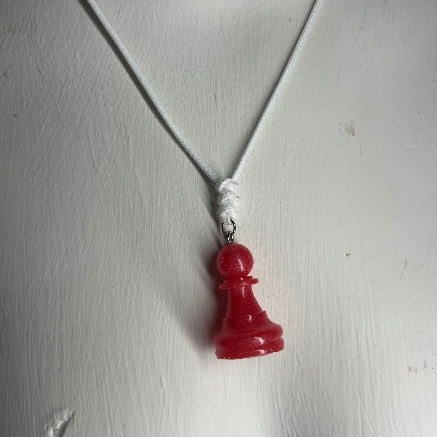 Candy Red Pawn - Handmade Resin Chess Necklace