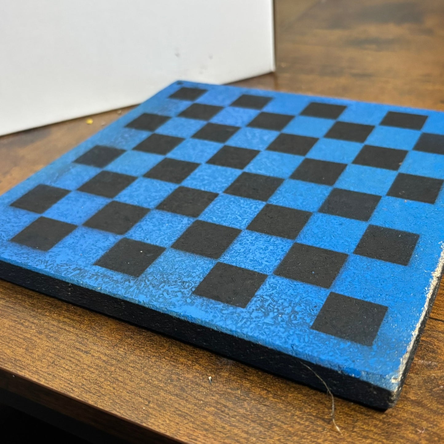 Blue & Black - Painted Double Sided Chess Board