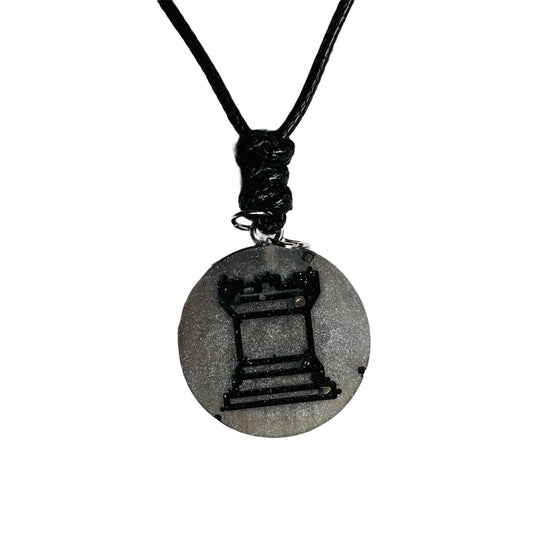 Silver Rook - Handmade Resin Chess Necklace