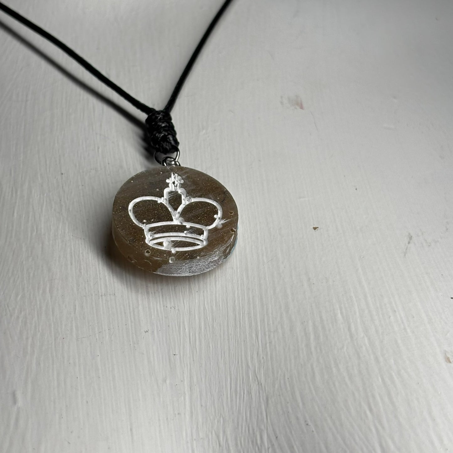 Yellow King - Handmade Resin Chess Necklace
