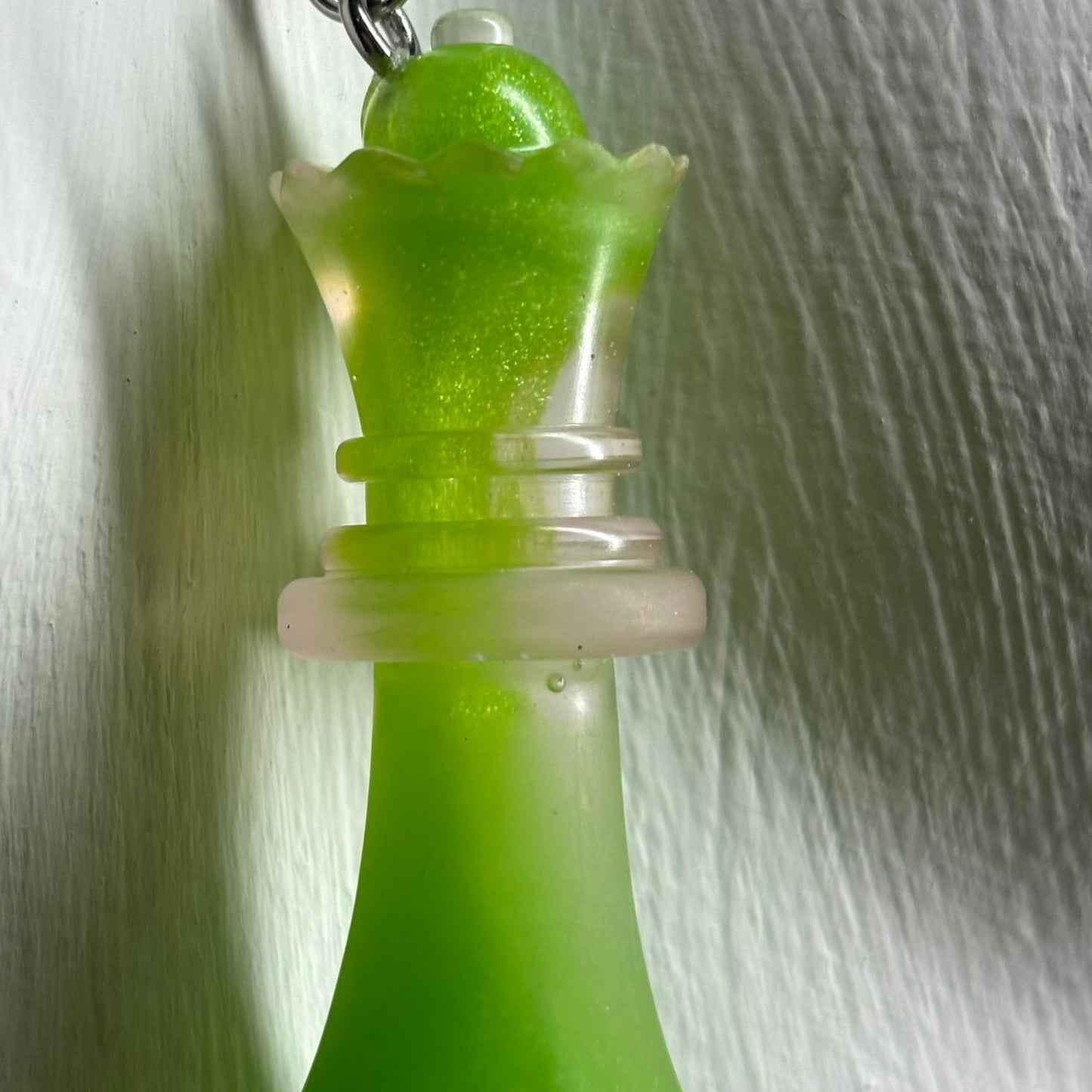 Lemon Green Queen - Handmade Resin Chess Necklace