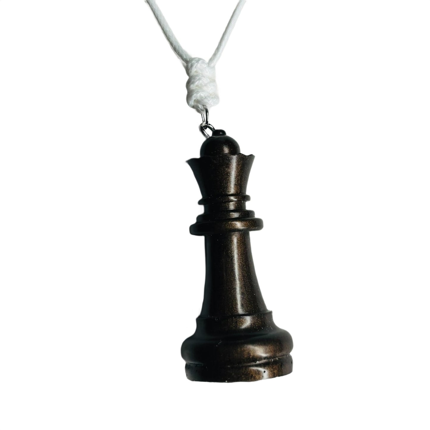 Rich Brown Queen - Handmade Resin Chess Necklace