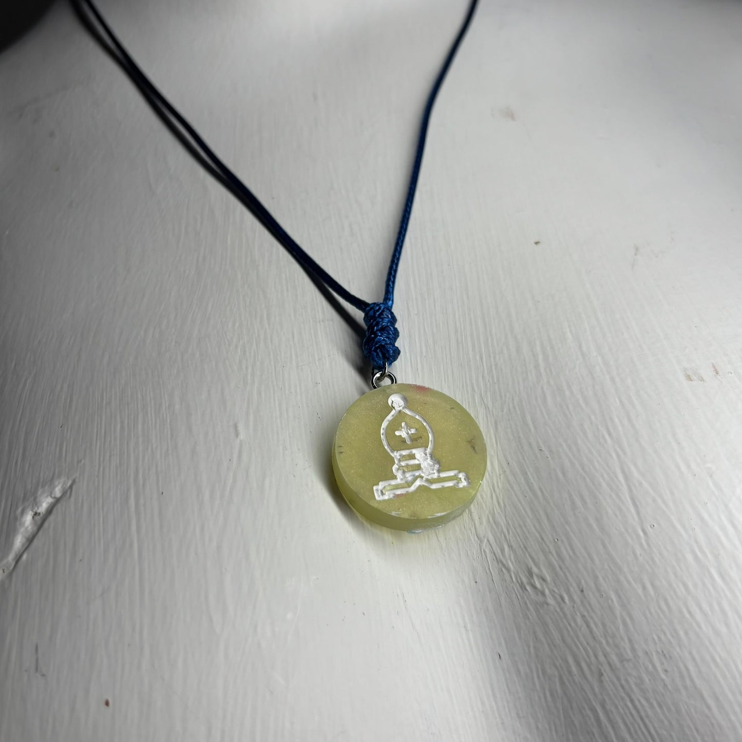 Yellow Bishop - Handmade Resin Chess Necklace