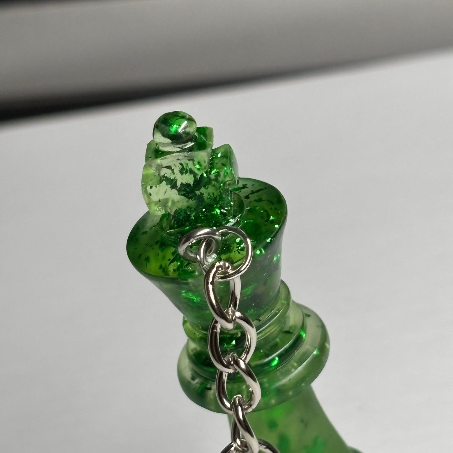 Crystal Green King - Handmade Resin Keychain