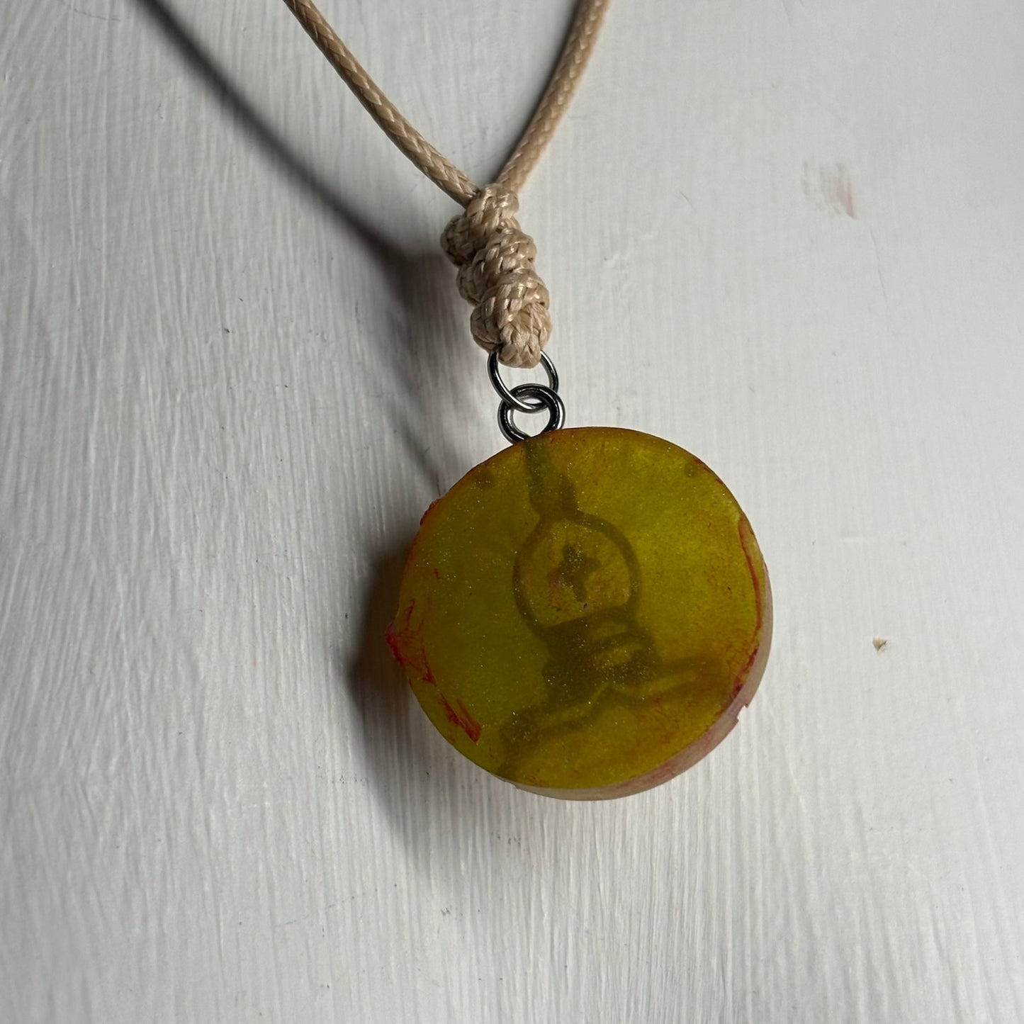 Vintage Cream Bishop - Handmade Resin Chess Necklace