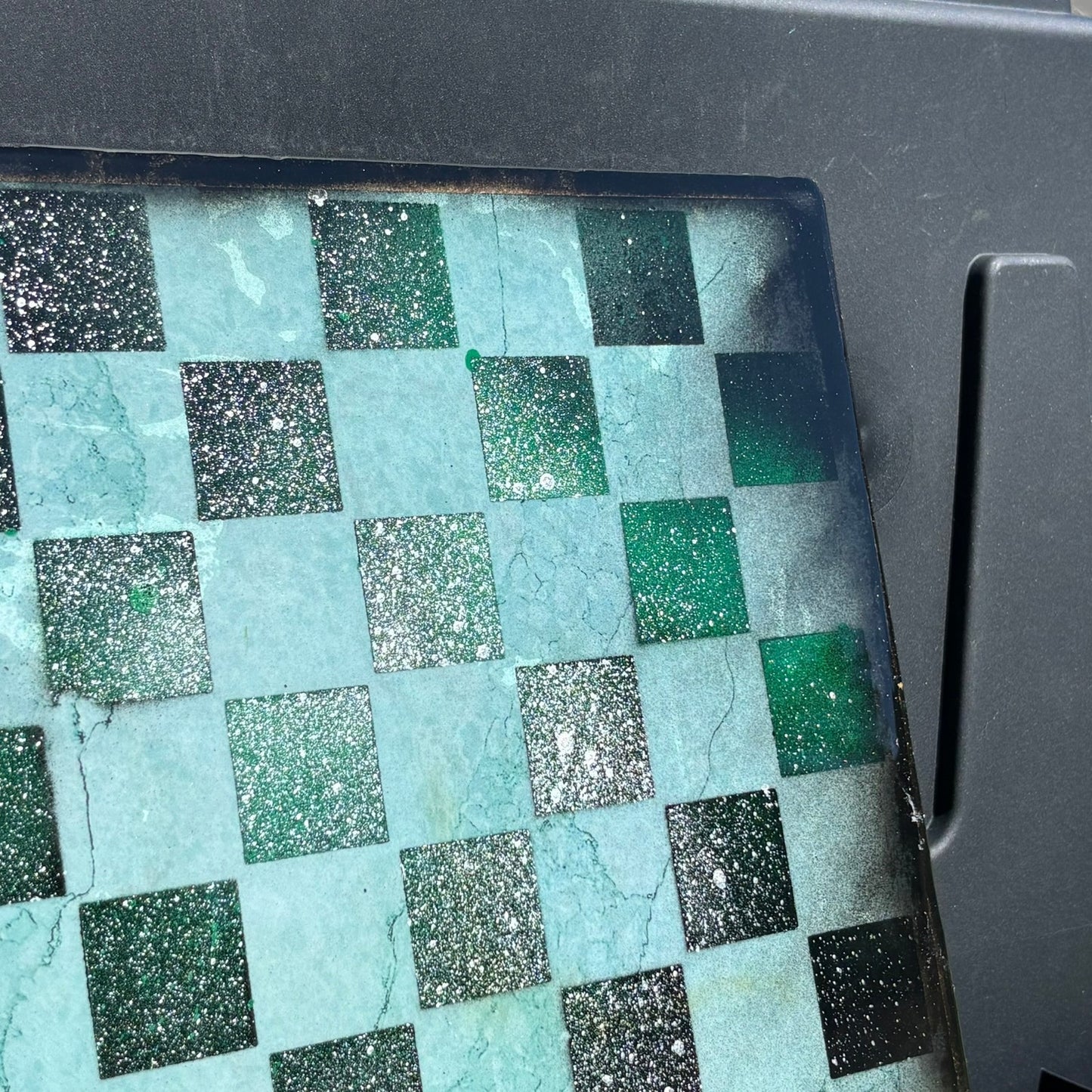 Green Leaf - Resin Coated Chess Board
