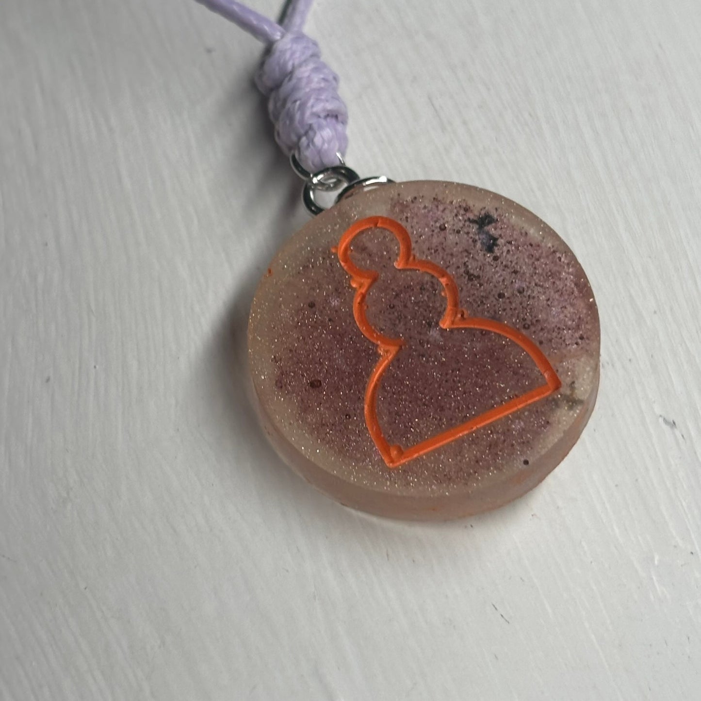Vintage Orange Pawn - Handmade Resin Chess Necklace
