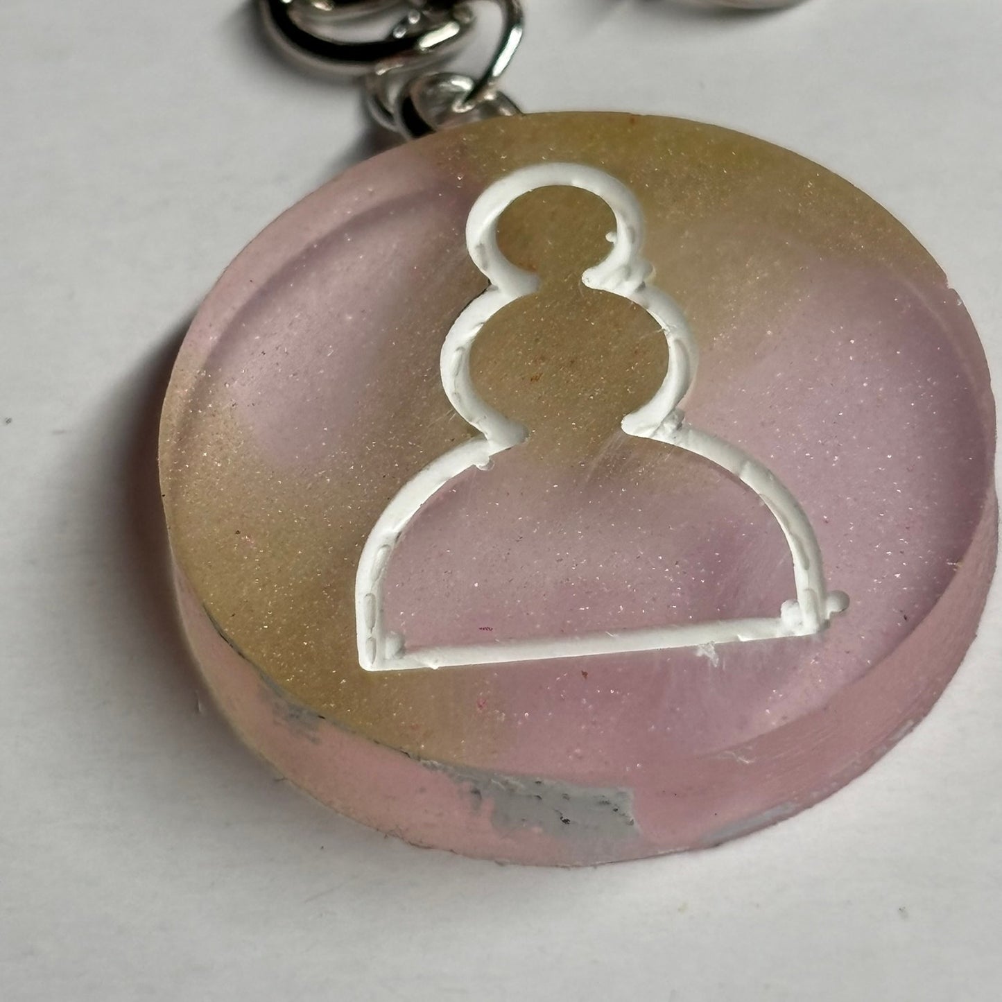 Beautiful Pink Pawn - Handmade Resin Keychain