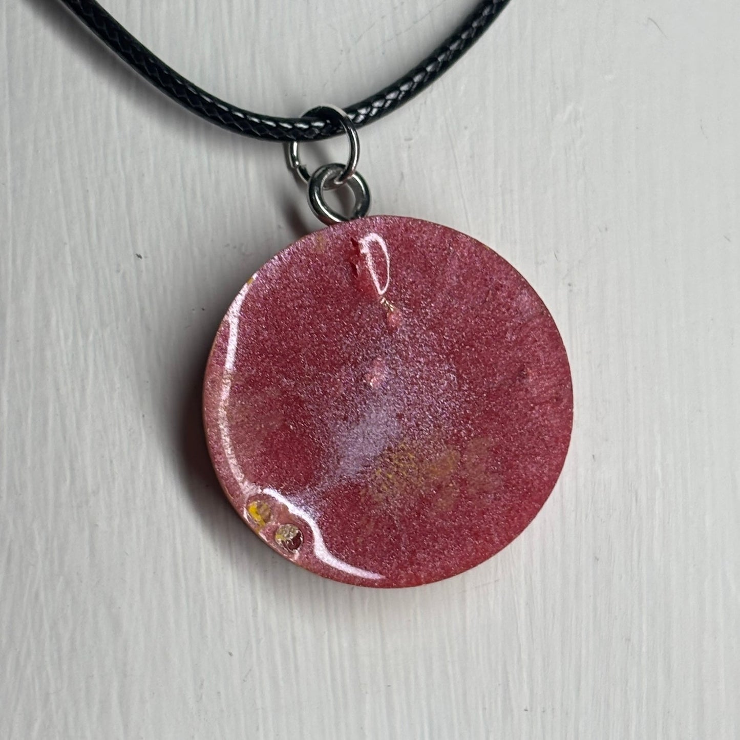 Smooth Pink Rook - Handmade Resin Chess Necklace