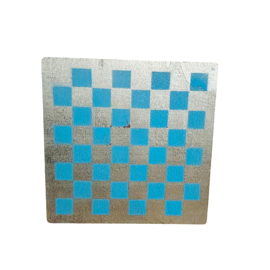 Chrome Blue - Painted Thin Wooden Chess Board