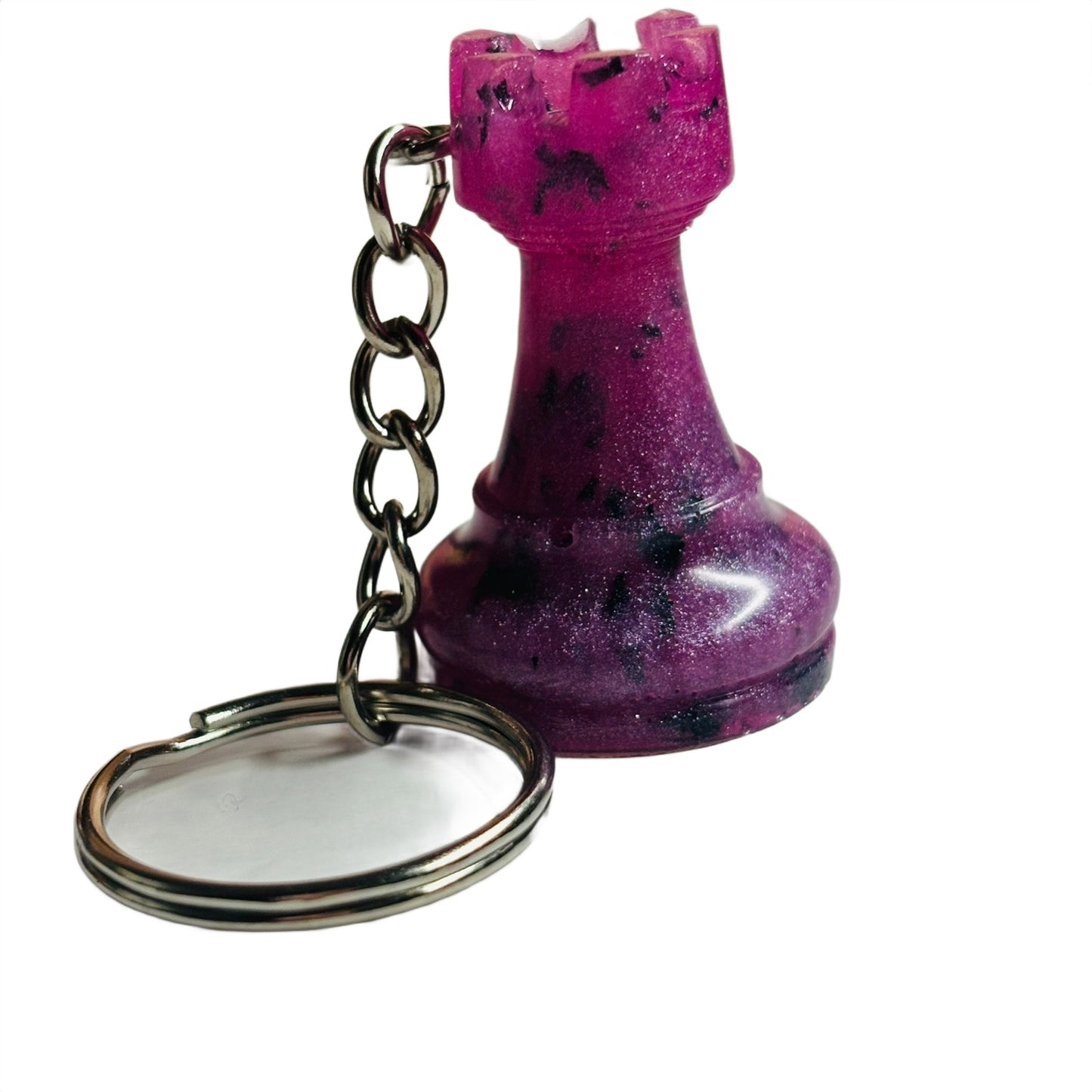 Purple/Pink Rook - Handmade Resin Keychain