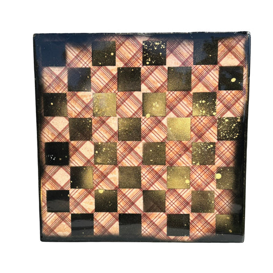 Vintage Golden Brown - Resin Coated Chess Board