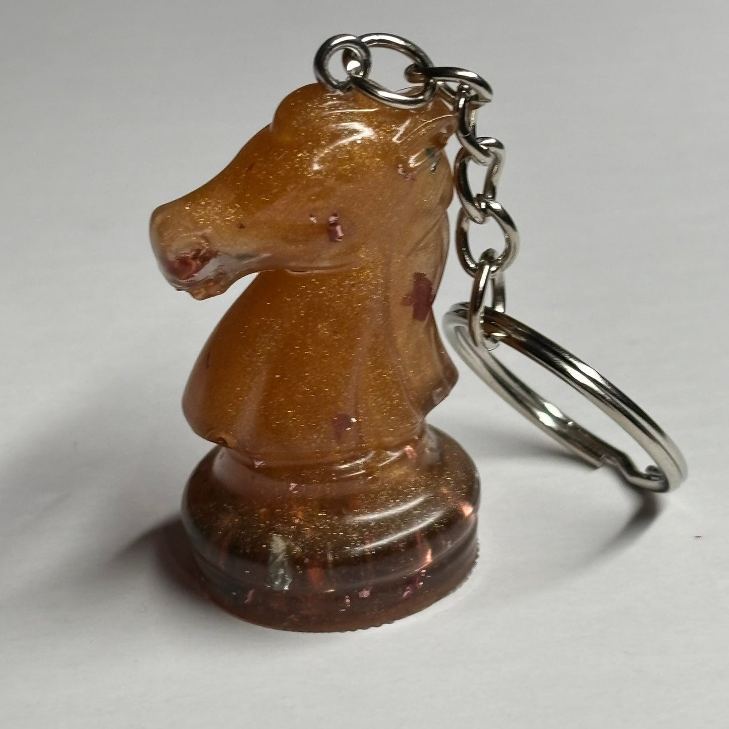 Orange Bronze Knight - Handmade Resin Keychain