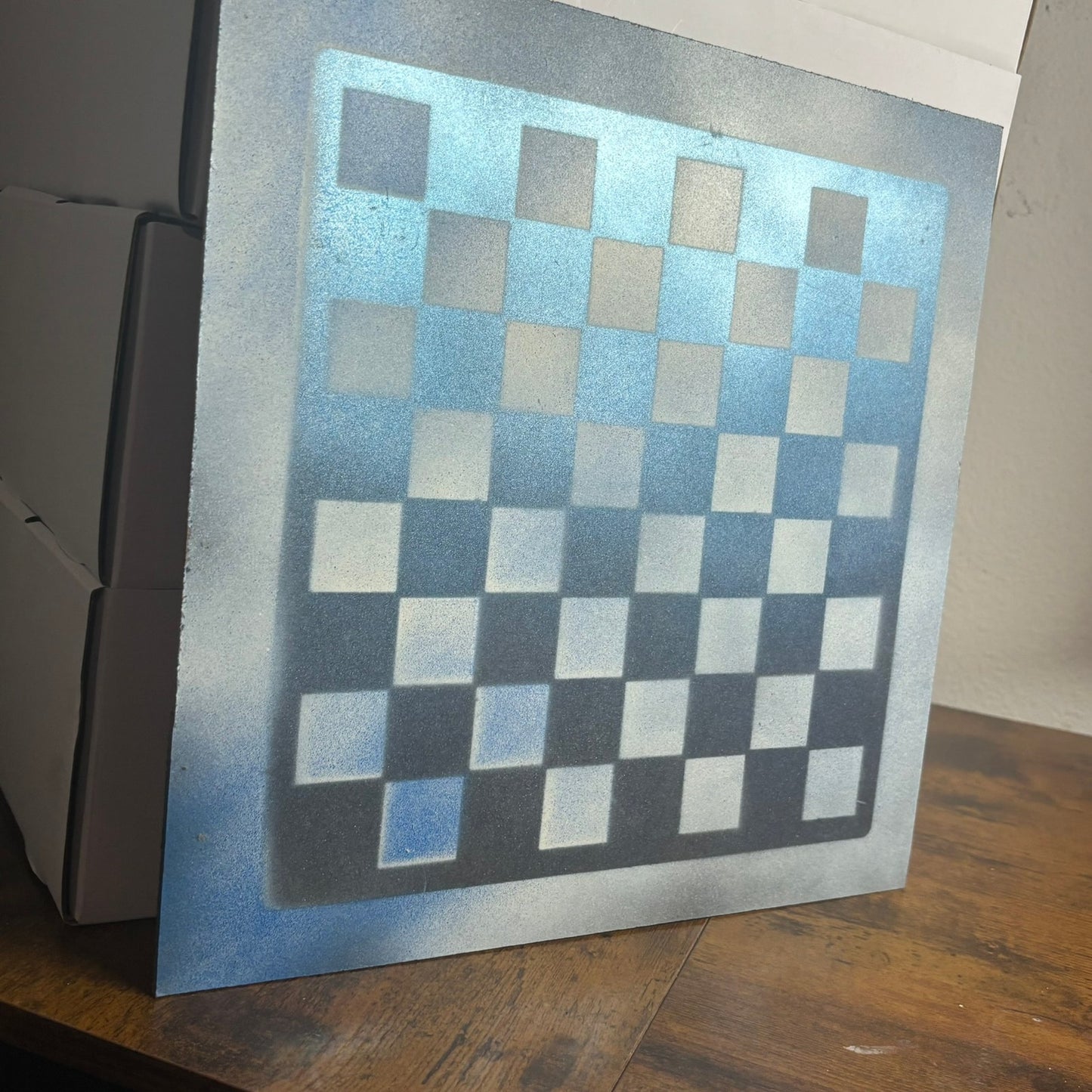 Metallic Blue - Painted Chess Board