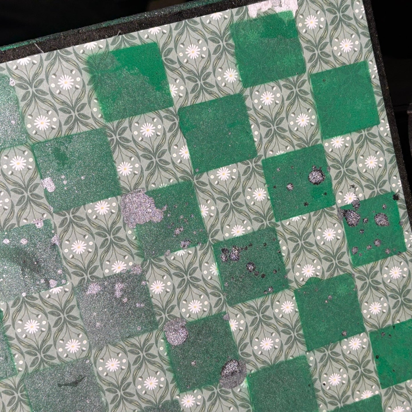 Vintage Chrome Green - Scrapbook Chess Board