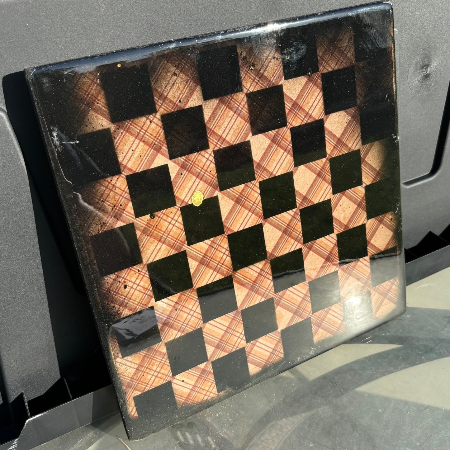 Vintage Pattern - Resin Coated Chess Board
