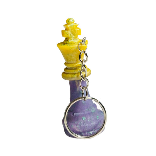 Purple Yellow King - Handmade Resin Keychain