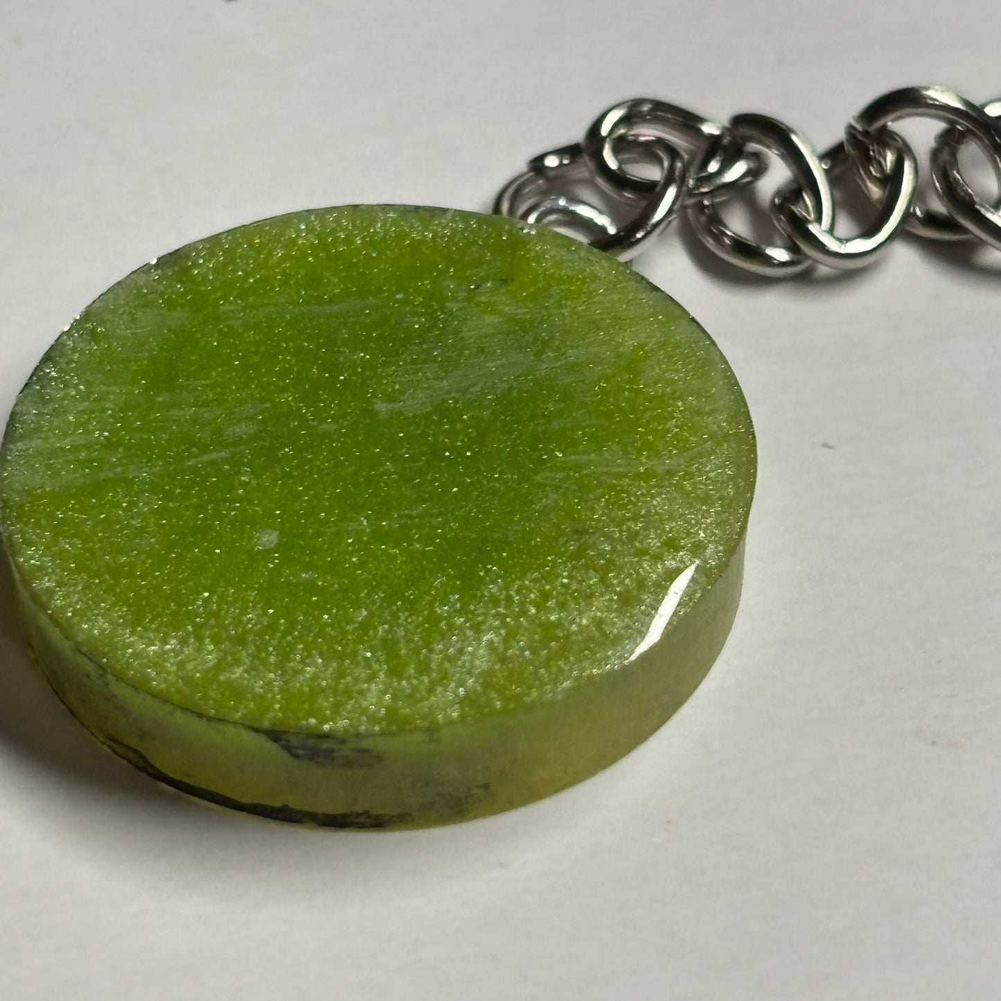 Green Apple Pawn Handmade Resin Keychain - Flat Edition