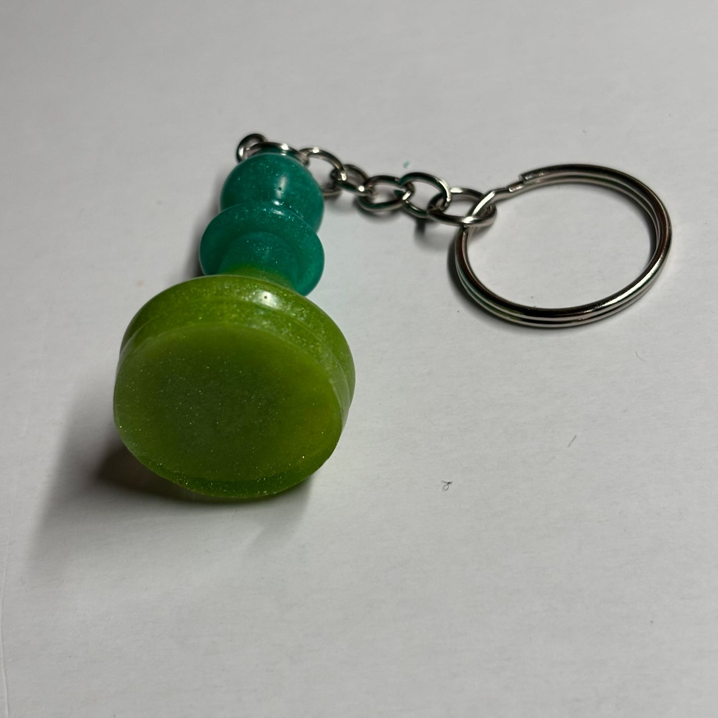 Two Toned Green - Handmade Resin Keychain
