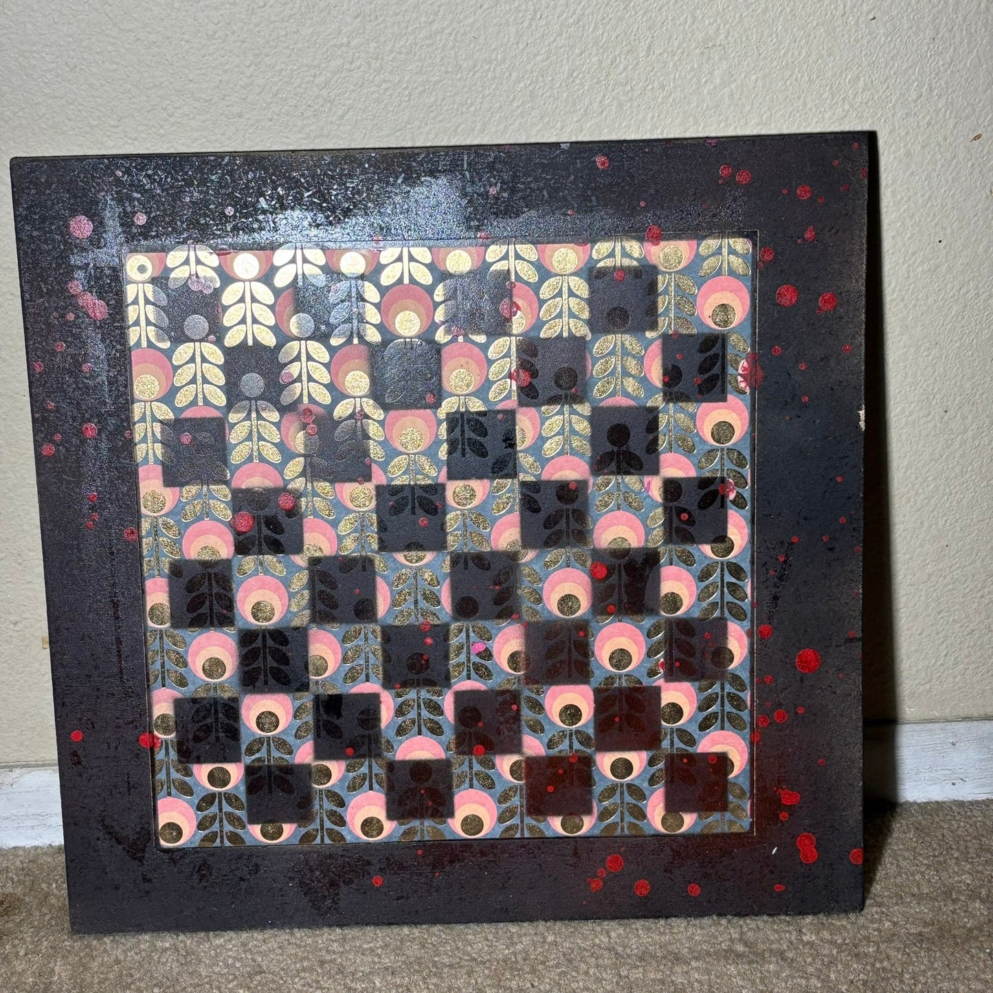 Vintage Dark Pattern - Large Scrapbook Chess Board