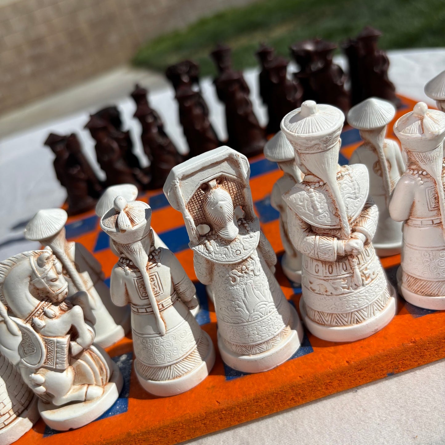 Orange Blue Chrome - Chinese Edition Chess Set