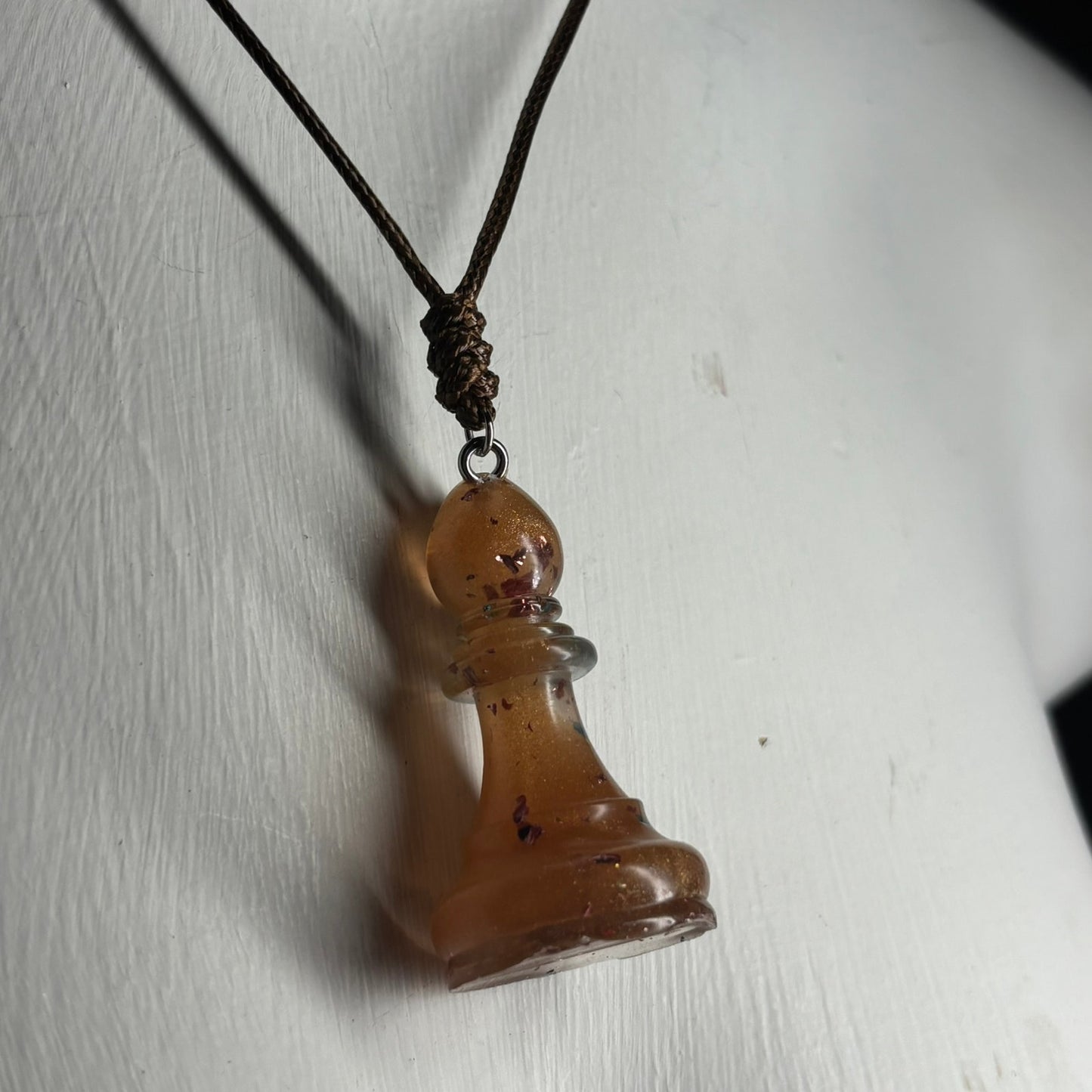 Vintage Bishop - Handmade Resin Chess Necklace
