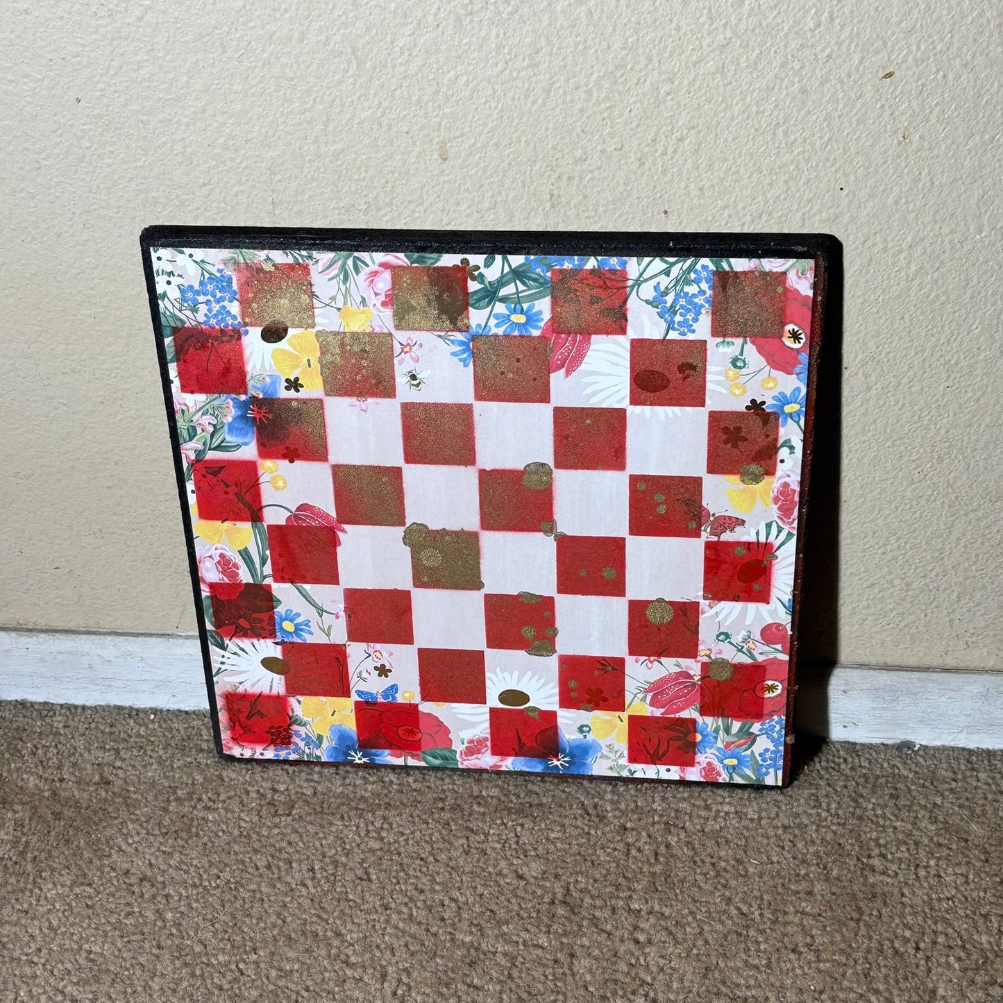 Red Garden - Scrapbook Chess Board