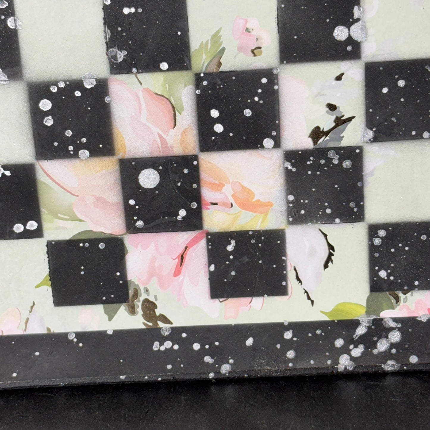 Mint Green Pink - Scrapbook Chess Board
