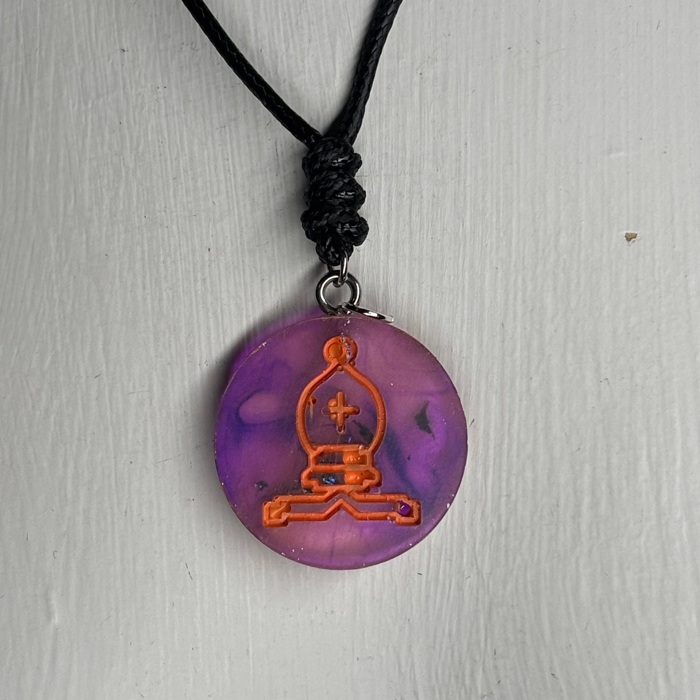 Lush Purple Bishop - Handmade Resin Chess Necklace