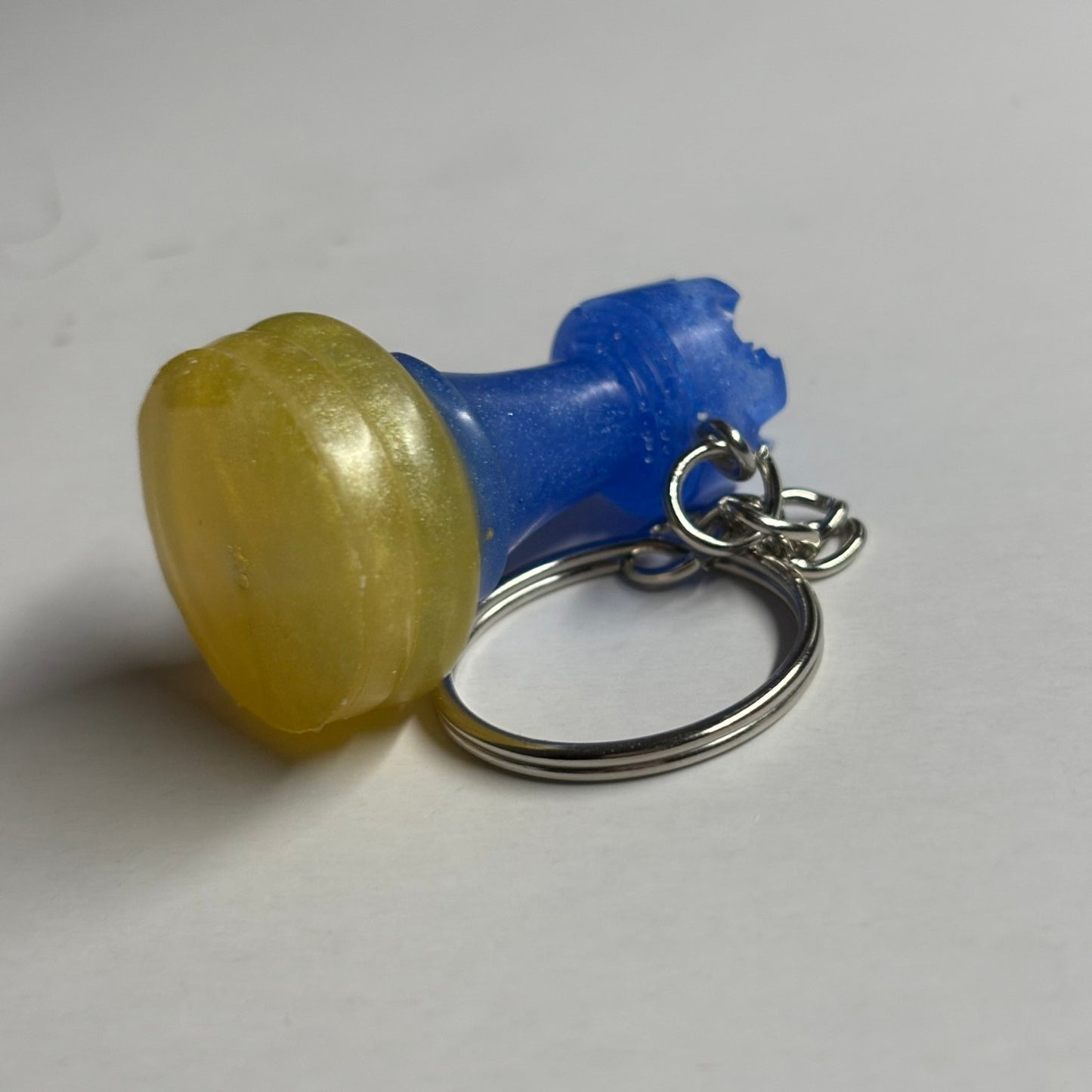 Blue/Yellow Rook - Handmade Resin Keychain