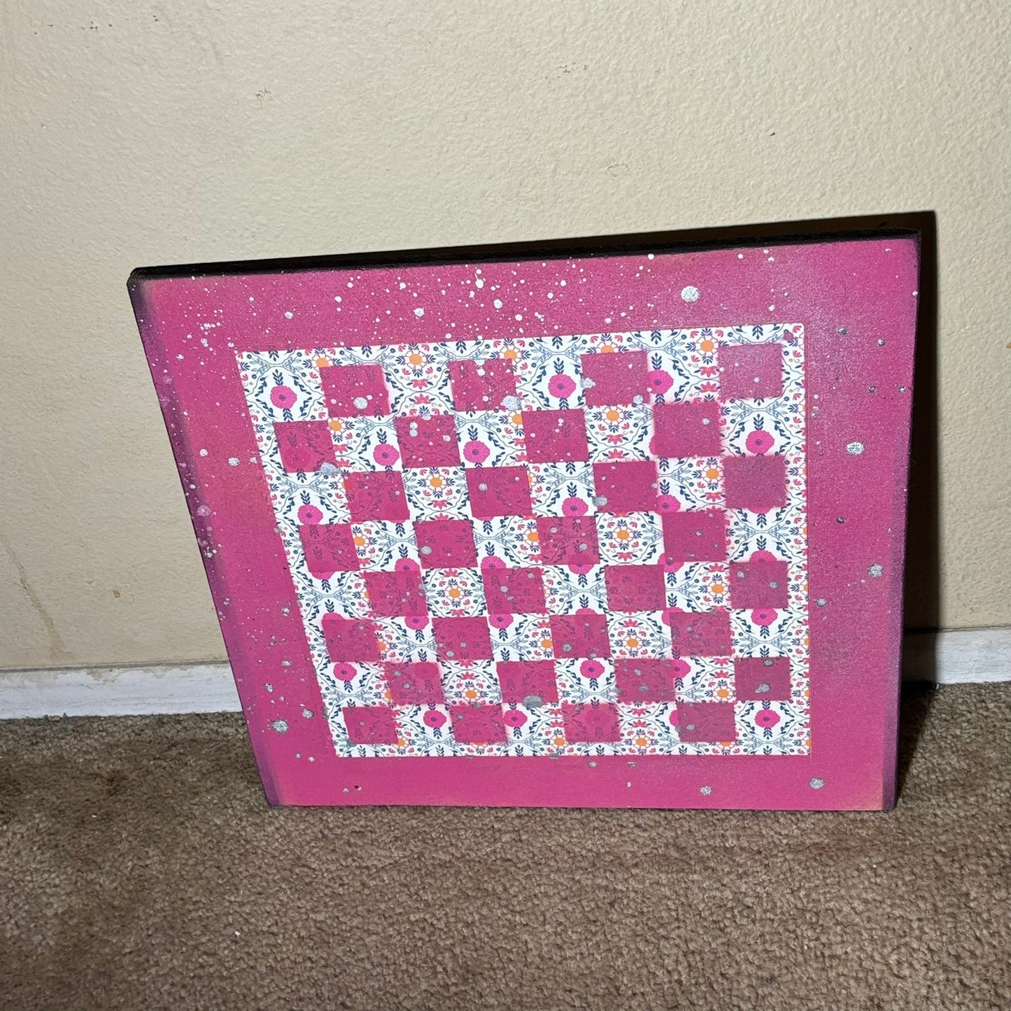 Pink Vintage Pattern - Large Scrapbook Chess Board