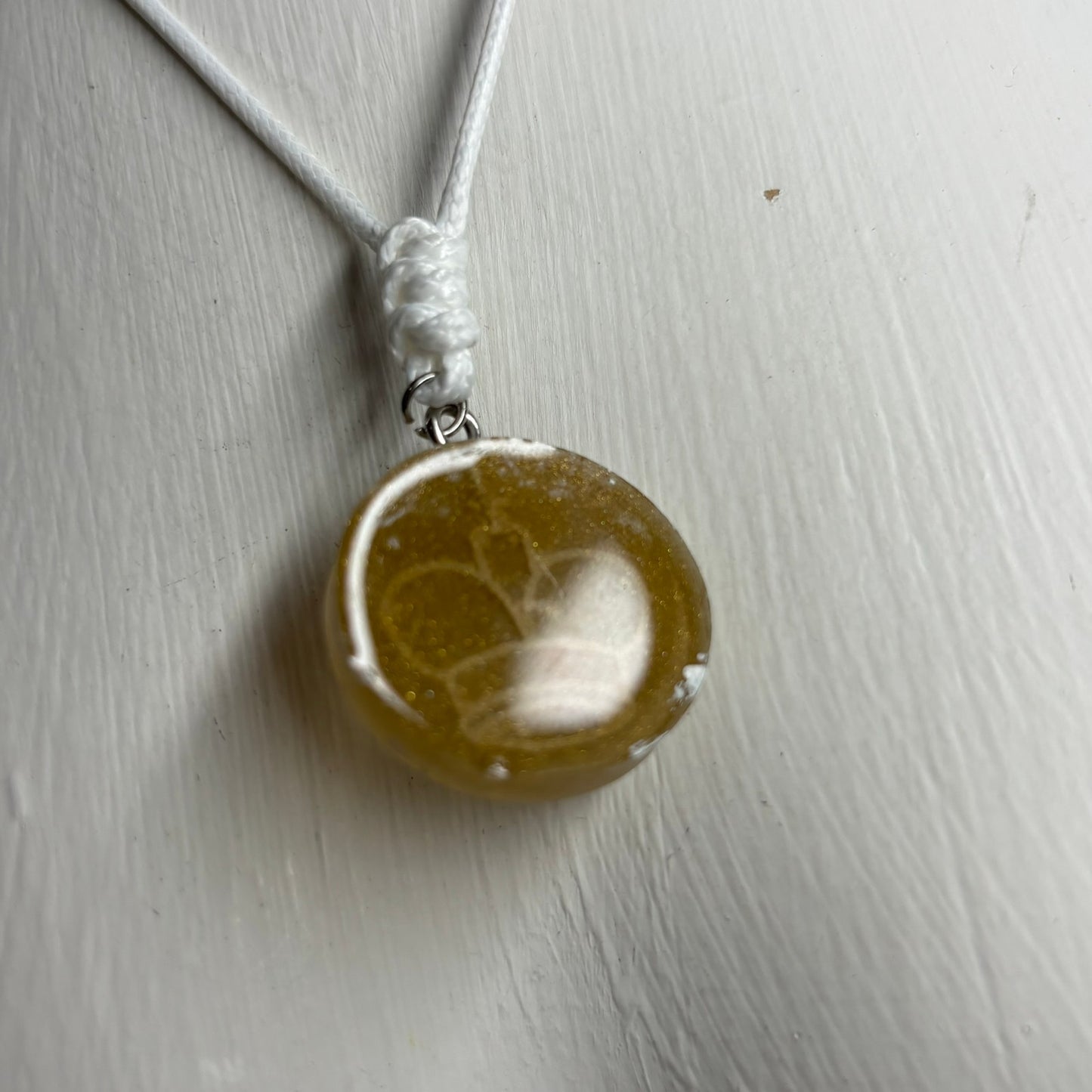 Sand Yellow King - Handmade Resin Chess Necklace