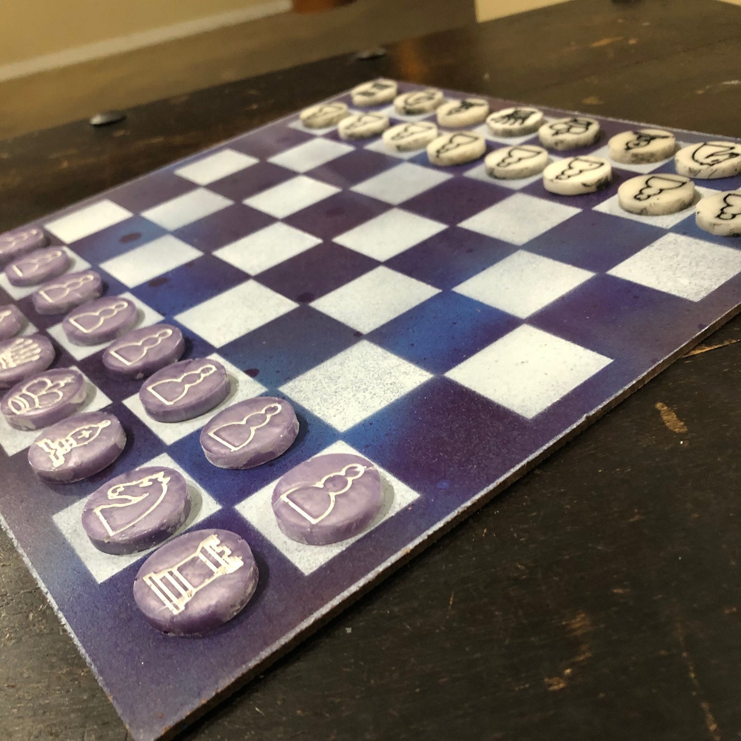 Dark Purple - Painted Chess Set