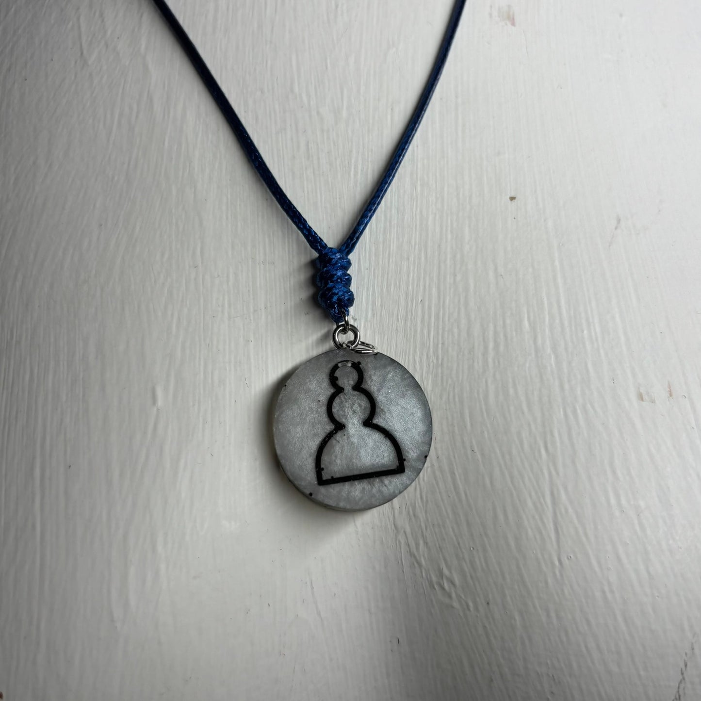 Gray Pawn - Handmade Resin Chess Necklace