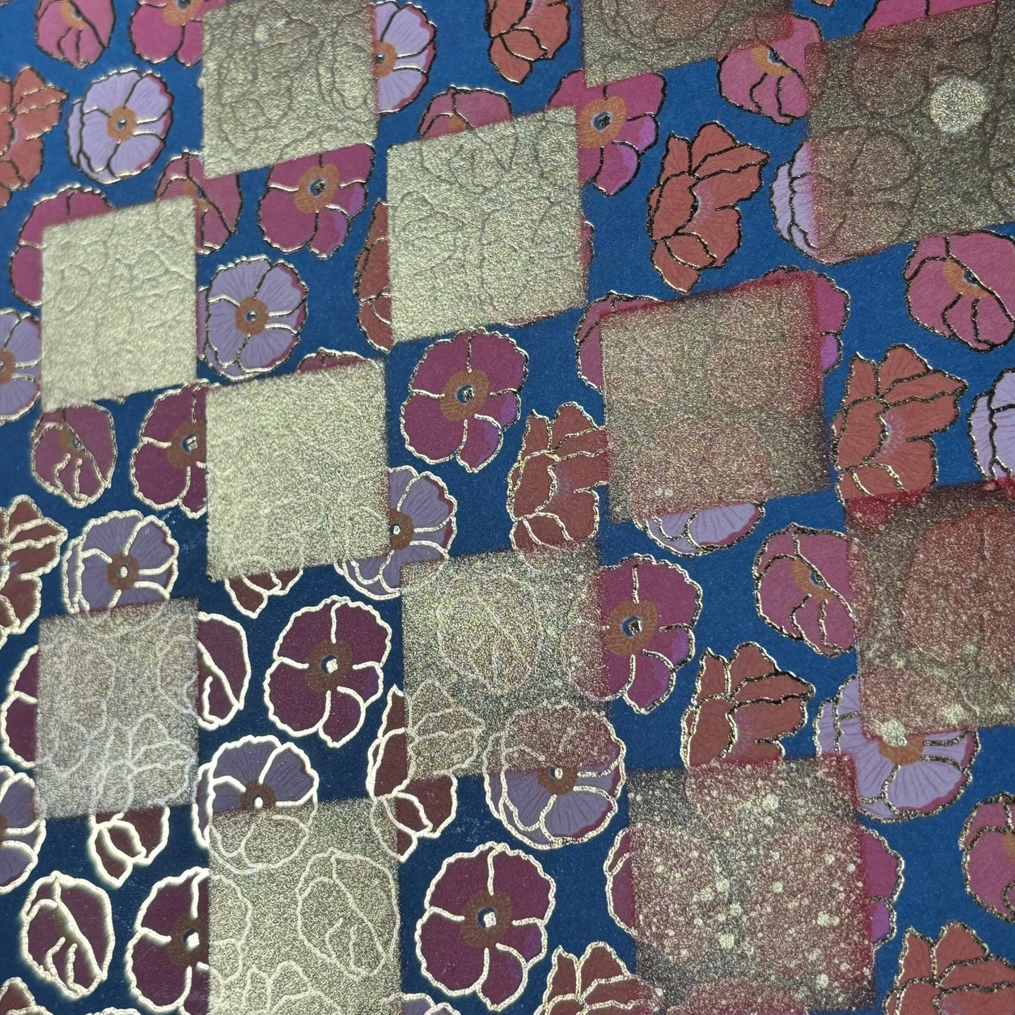 Golden Flowers - Scrapbook Chess Board